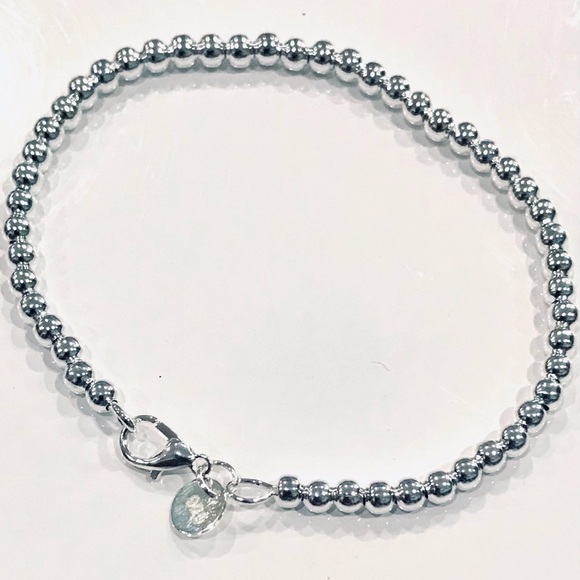 925 Silver Round Beaded Bracelet - Picture 1 of 4